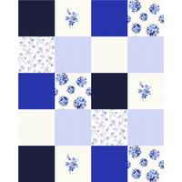 XL-TAPETE Patchwork 20 behangtegels van 53 x 53 cm - Blau, Papier (212/265cm) - ESTAhome