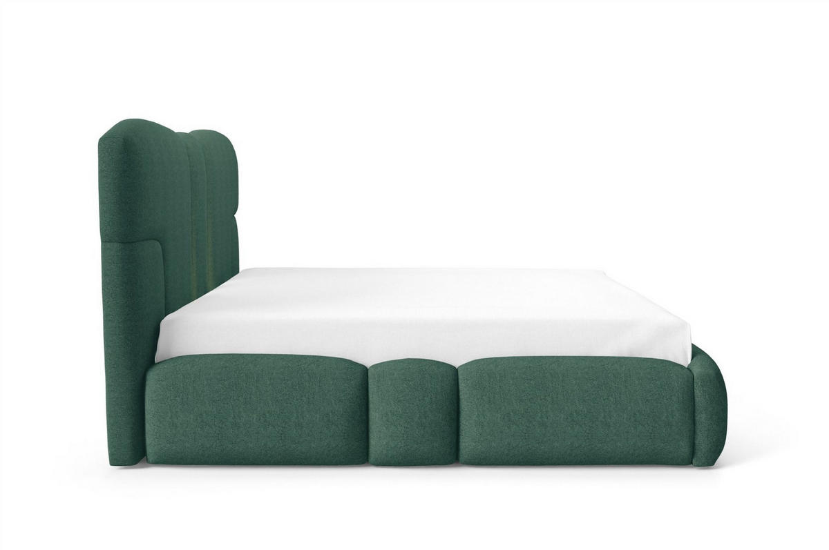 POLSTERBETT Jordan Komplettset - Grün, Holzwerkstoff/Textil (200/200cm) - Fun Möbel