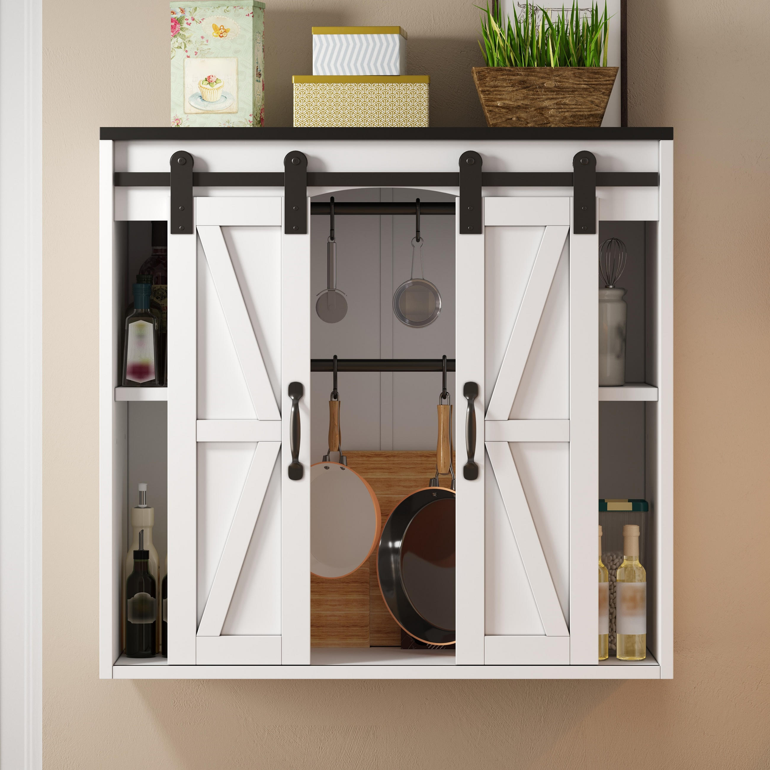XXXLutz Geschirrschrank Weiß 80x76x31 cm