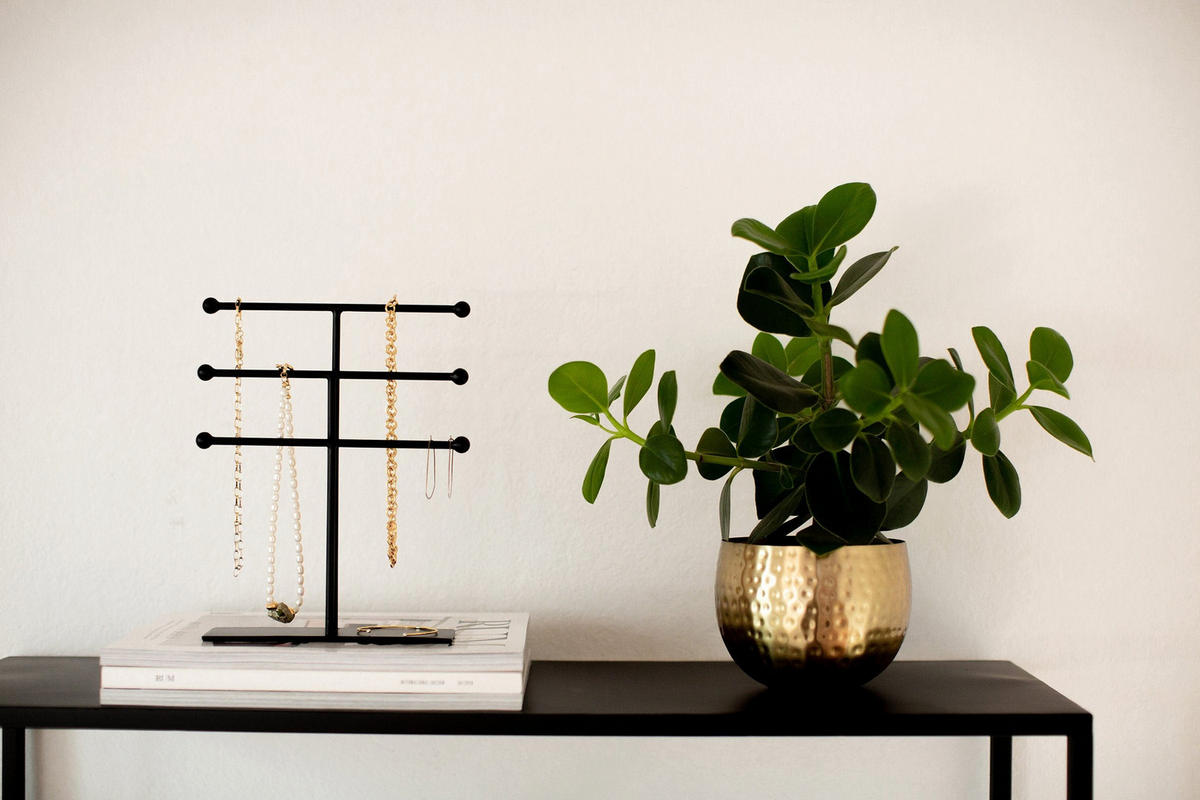 SCHMUCKSTÄNDER Ela aus Eisen in Schwarz 25/5 cm - Schwarz, Metall (5/20/25cm) - LaLe Living