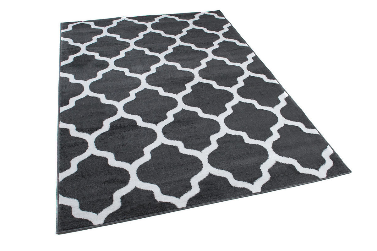 TEPPICH LUXURY Dunkelgrau Marokkanisch Geometrisch 140/200 cm - Dunkelgrau, Textil (140/200cm) - Tapiso