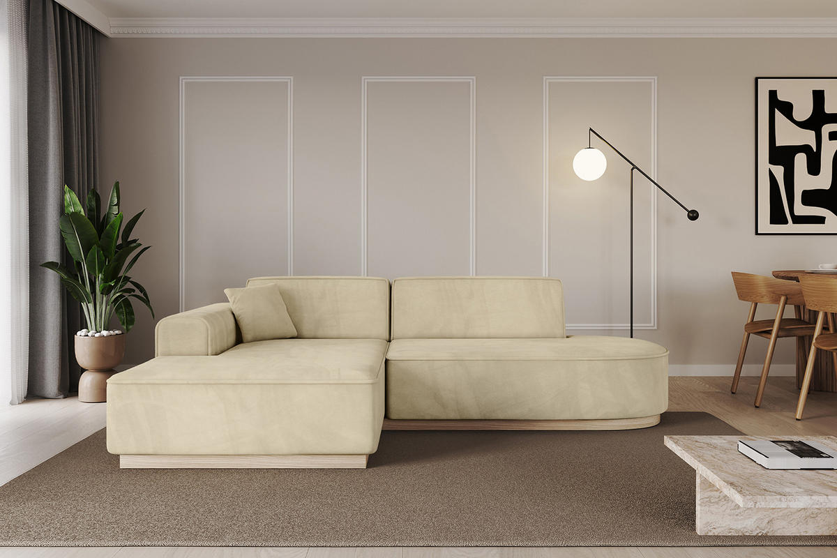 ECKSOFA Ottomane Links IREA-L1 - 232x165x80 cm Beige - Taupe, Holzwerkstoff/Textil (232/165cm) - ALTDECOR