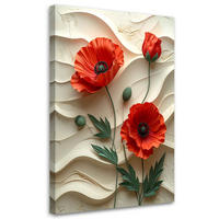 LEINWANDBILD, Blumen - Rot, Textil (20/30cm) - Feeby