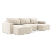 WOHNLANDSCHAFT Chenille Stoff Beige - Beige/Creme, Kunststoff/Textil (332/79/149cm) - Makamii