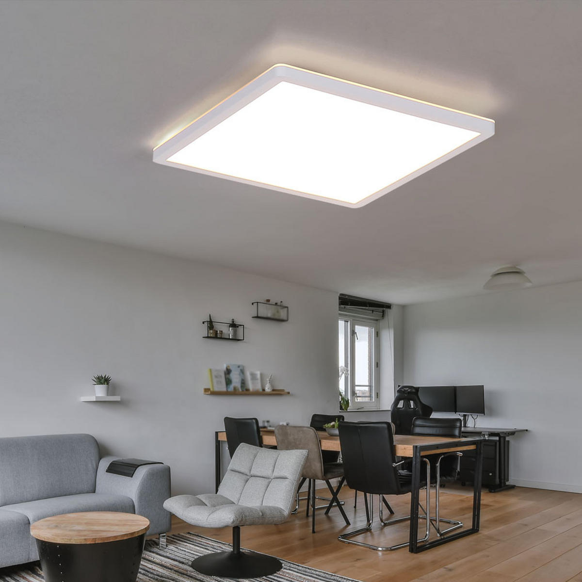 LED DECKENLEUCHTE SAPANA Weiß Kunststoff - Weiß, Kunststoff (29.4/29.4/2.5cm) - Globo Lighting