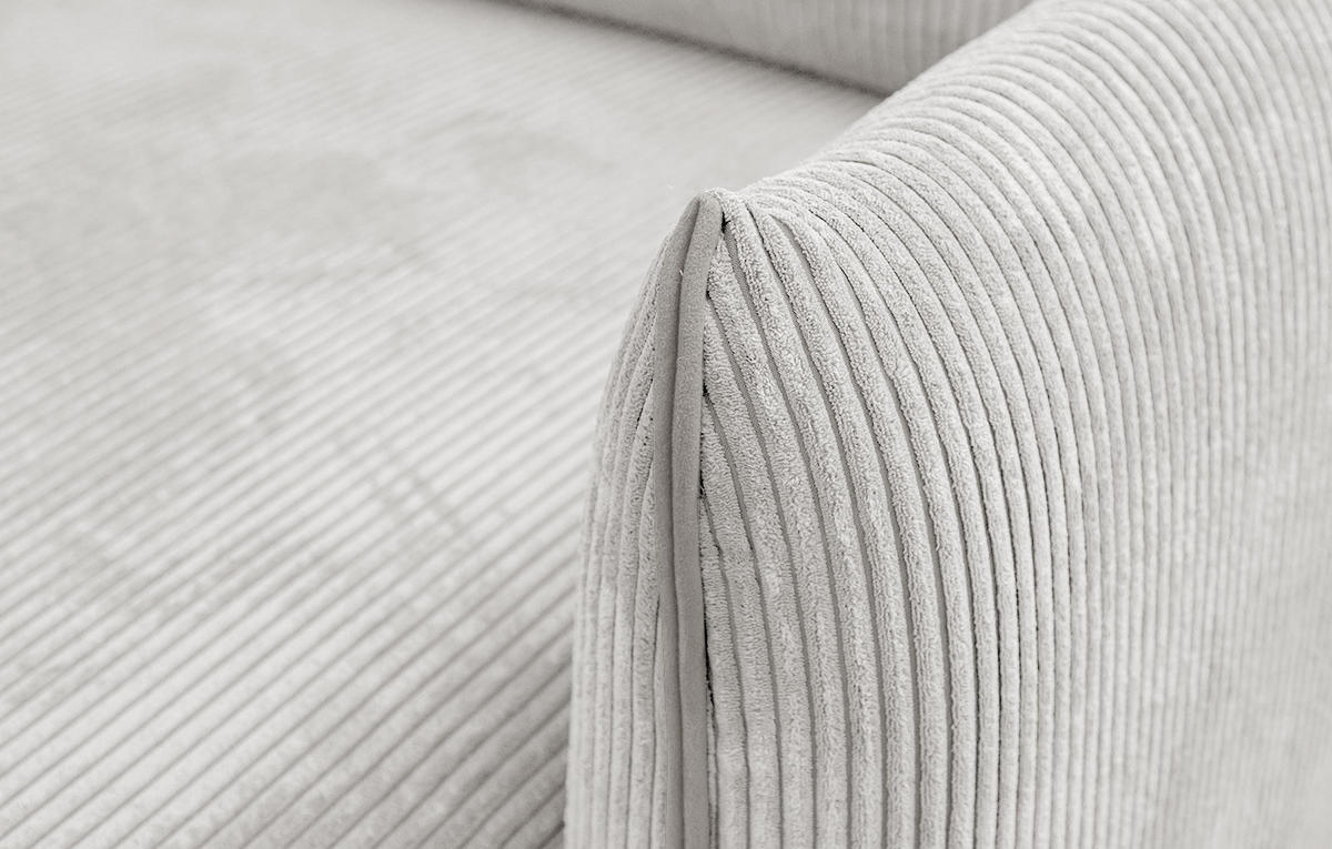 ECKSOFA TAUER 3-Sitzer, weiß - Schwarz/Weiß, Holzwerkstoff/Kunststoff (206/173cm) - Courtois Laville