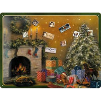 BLECHSCHILD 30/40 cm Winter Time Christmas Tree - Multicolor, Metall (40/30/0.2cm) - Nostalgic-Art