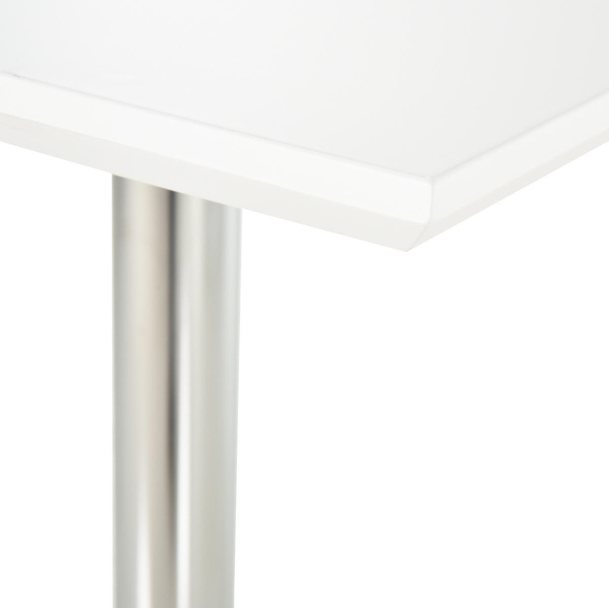 BARTISCH 60/60/69-92 cm höhenverstellbar mit rutschfestem Stahlgestell, Weiß - Weiß, Holzwerkstoff (60/60/92cm) - Redom