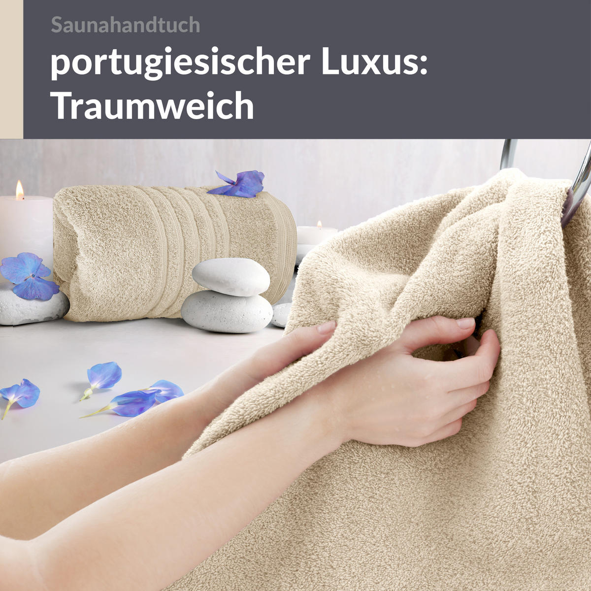 SAUNATUCH 80x200 cm 2er Set London Natur - Naturfarben, Textil (80/200cm) - Lashuma
