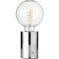 LED-AKKU-TISCHLAMPE - dimmbar in Eddison Optik mit Touch-Dimmer und Metallgehäuse - Chromfarben, Metall (12.5/12.5/26cm) - Northpoint