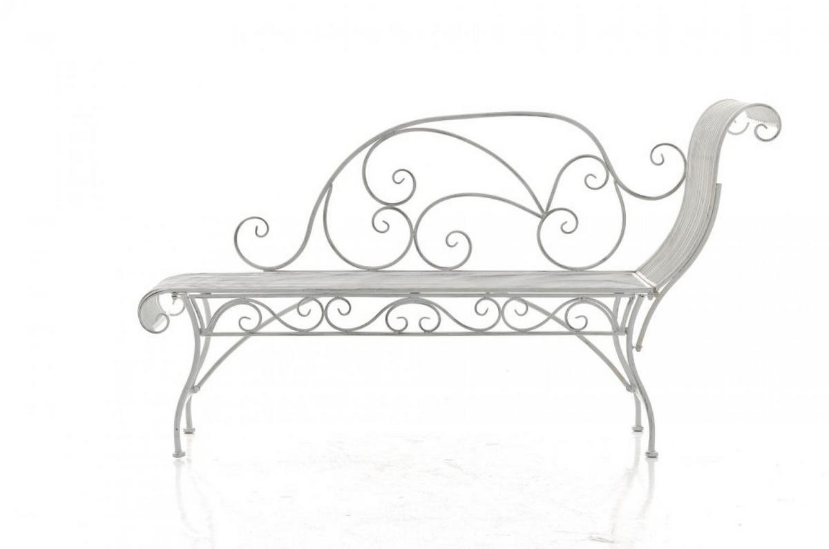 GARTENLIEGE Metall antik weiß - Weiß, Metall (156/78/46cm) - CLP