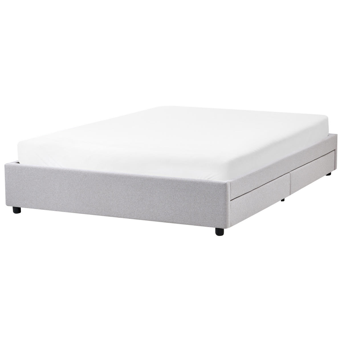 BETT 160/200 cm Hellgrau Prades - Hellgrau, Textil (160/200cm) - Beliani