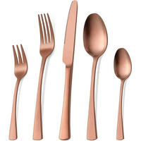 BESTECKSET 30-teilig Roségold Matt Edelstahl - Bronzefarben, Metall