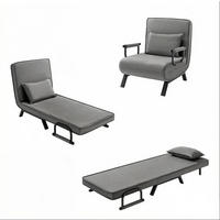 SCHLAFSESSEL 80/74/82 cm dunkelgrau aus Leinen mit Bettfunktion - Dunkelgrau, Textil (74/26/190cm) - OKWISH