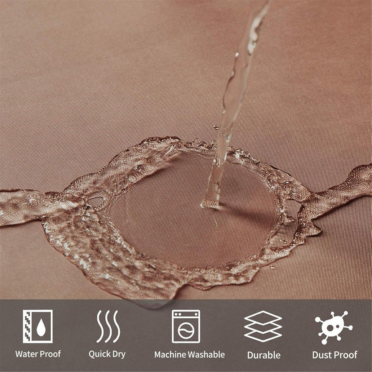 DUSCHVORHANG Stoff Taupe 240 x 200 cm - Beige, Textil (200/240cm)