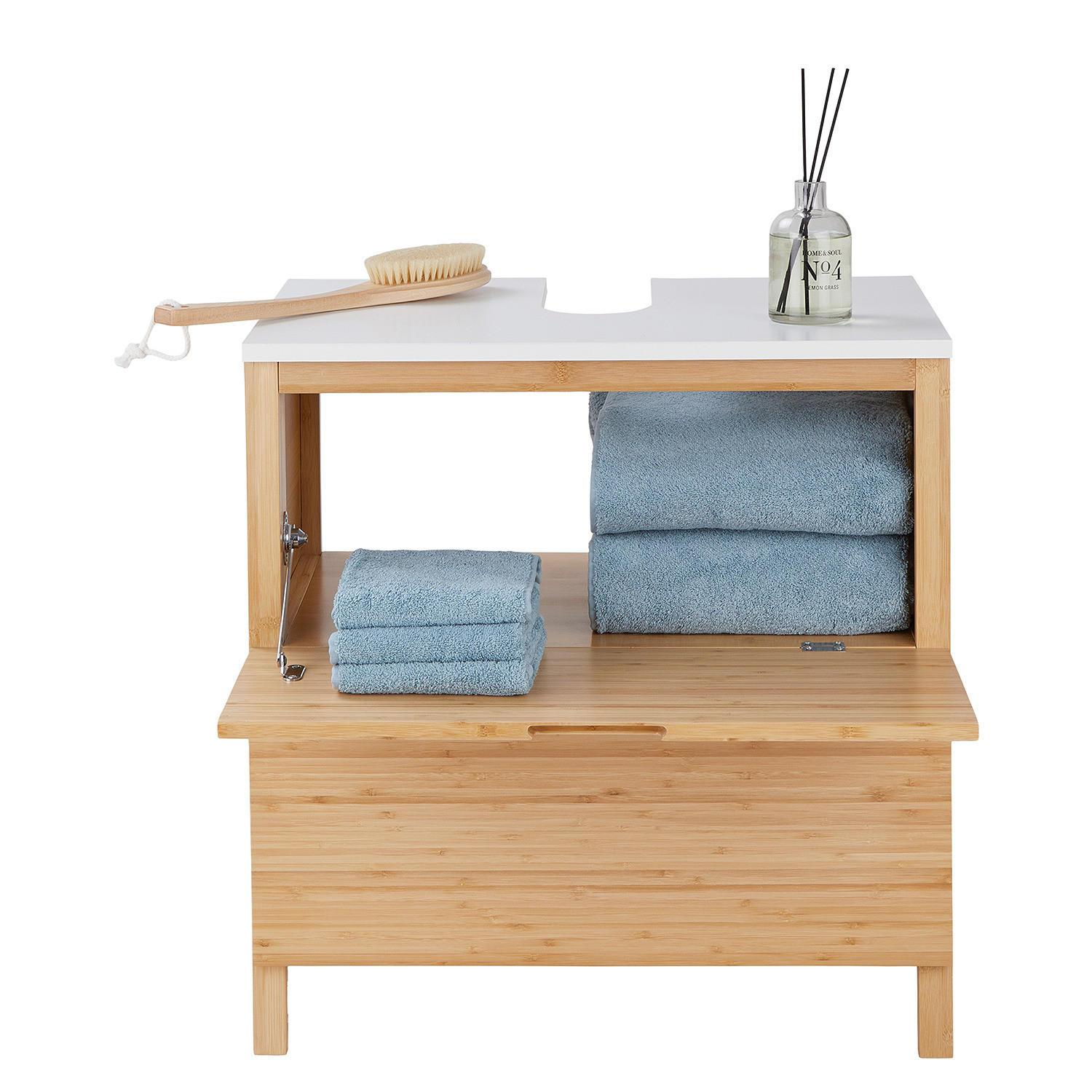 WASCHBECKENUNTERSCHRANK White Sands - Braun/Weiß, Holz (60/62/39cm) - Butlers