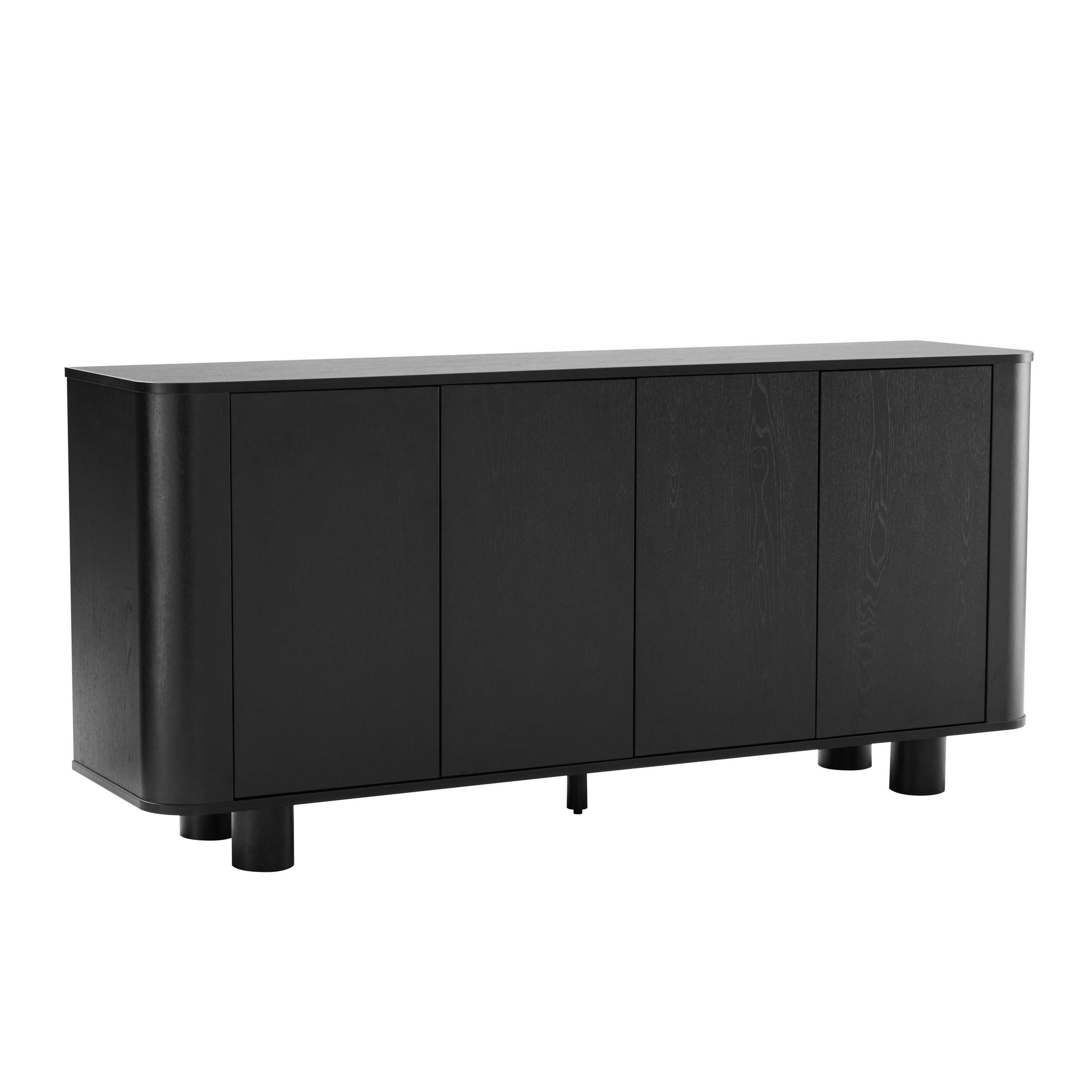 Oviala Sideboard Schwarz 160x75x40 cm