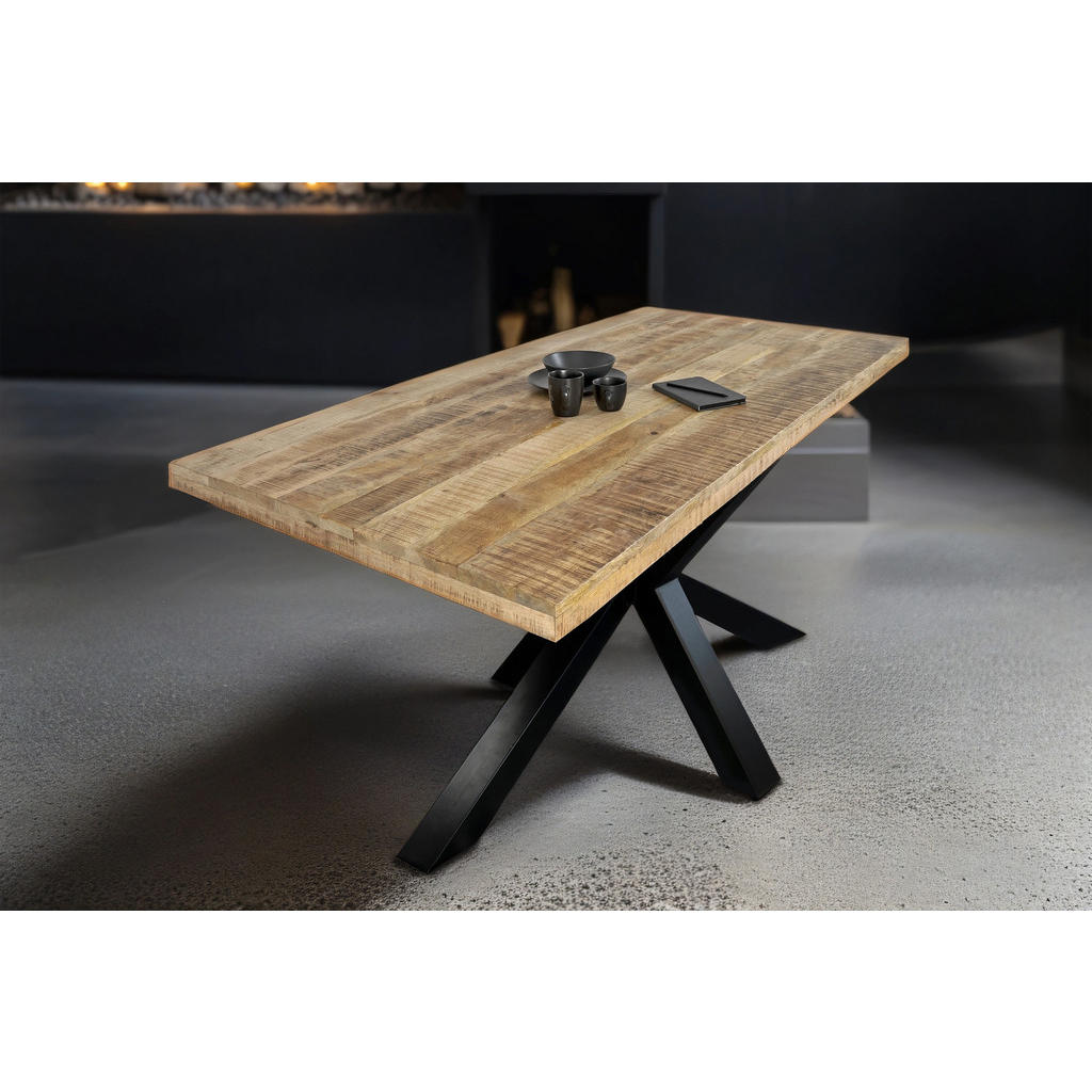 Thumbnail - SAM Esstisch, Beige, Holz, Echtholz,Mangoholz, Rechteckig,Quadratisch, Sternfuß, 280x77x100 cm, Esszimmer, Tische, Essti...