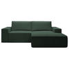 ECKSOFA Farese Mini mit Cordbezug Dunkelgrün, rechts - Dunkelgrün/Schwarz, Textil (240/167cm) - Selsey