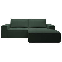 ECKSOFA Farese Mini mit Cordbezug Dunkelgrün, rechts - Dunkelgrün/Schwarz, Textil (240/167cm) - Selsey