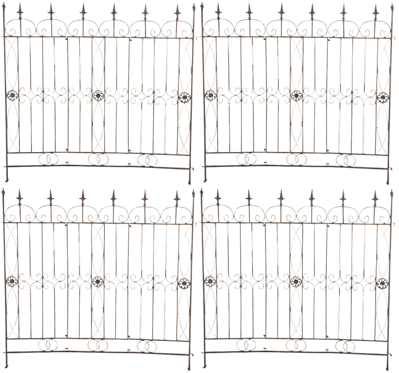 GARTENZAUN 4er Set Metall Bronze - Bronzefarben, Metall (124/116cm) - CLP