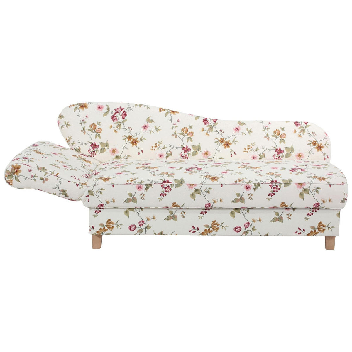 RECAMIERE mit Armteil links klappbar Katia Bezug Flachgewebe Buche natur / weiß - Weiß, Kunststoff (190/82/88cm) - 58aufmkessel