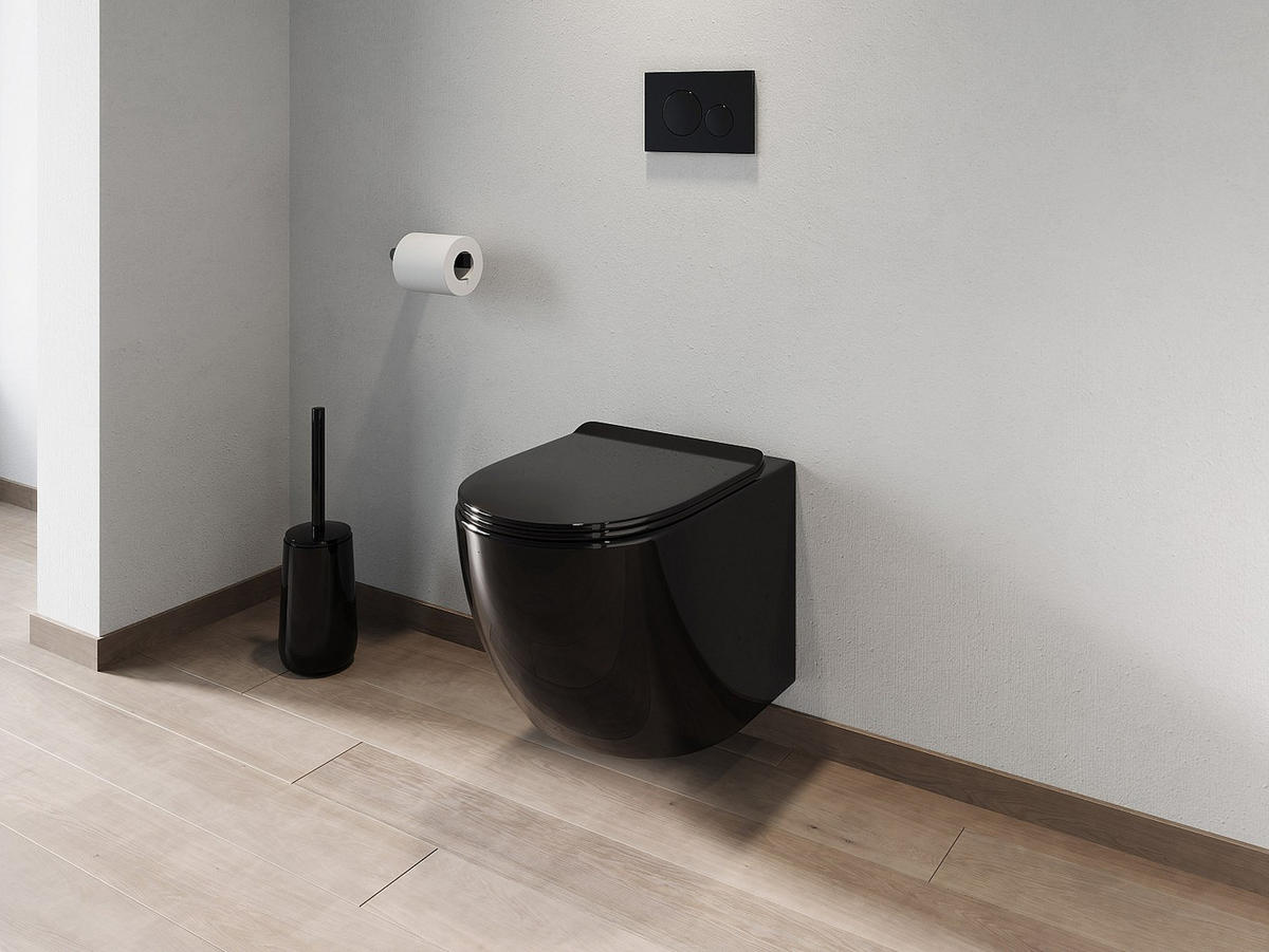 HÄNGE WC - 36 cm x 53.5 cm - keramik - schwarz Javoine - Schwarz, Keramik (36/36/53.5cm) - Vente-Unique