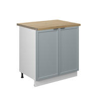 SPÜLENUNTERSCHRANK Fame-Line Hellblau-grau 80 cm, AP Eiche - Blaugrau/Weiß, Holzwerkstoff (80/82/60cm) - Vicco