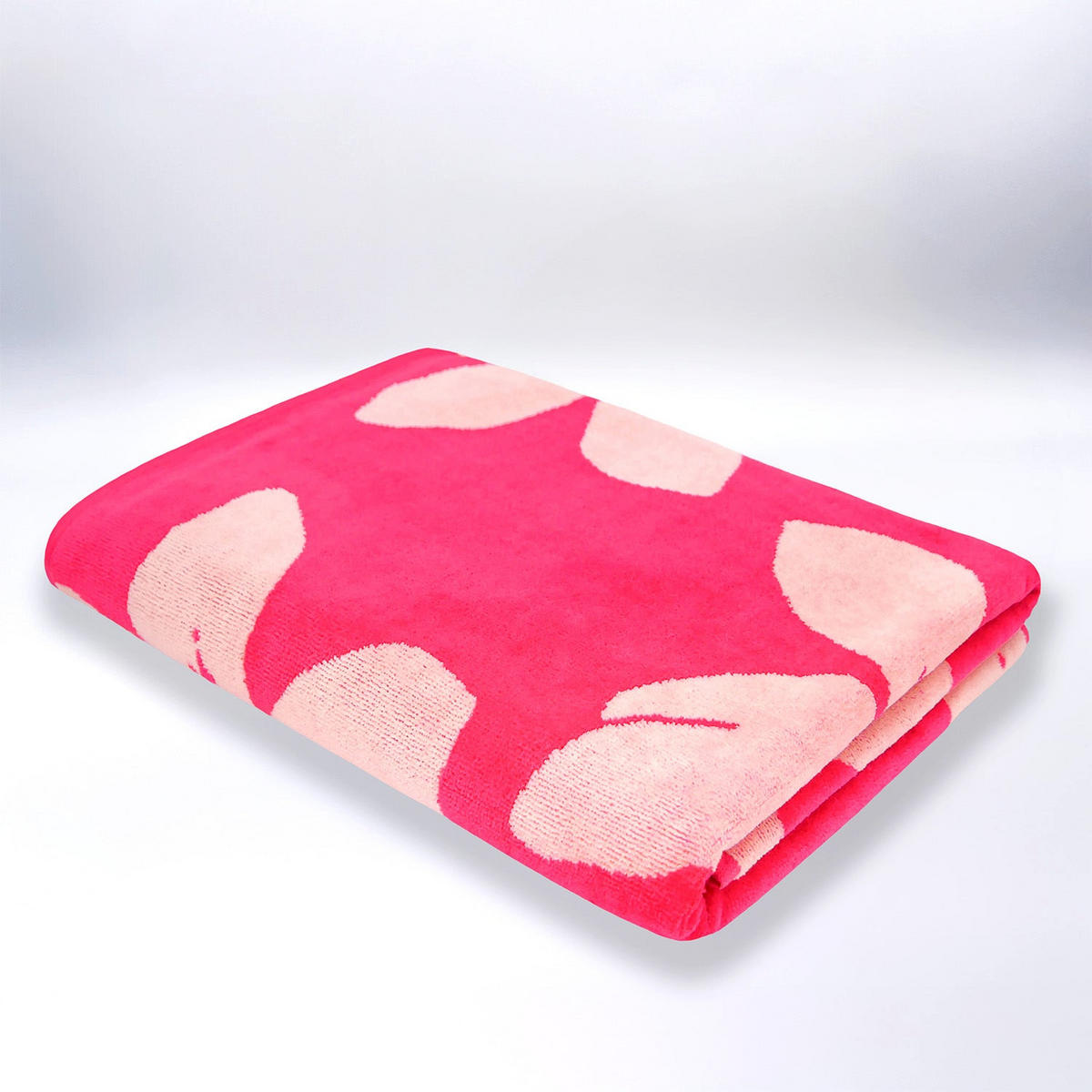 STRANDTUCH Frottee Velours Jacquard Rosa 90x170 400g/m² - Flora - Pink, Textil (170/90cm) - LE COMPTOIR DE LA PLAGE