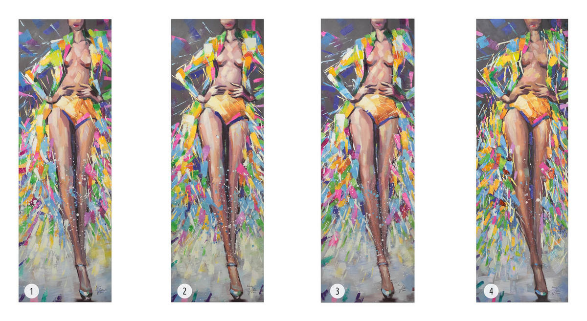 ACRYLBILD HANDGEMALT 40/120 cm - Multicolor/Braun, Holz/Textil (1.52/120cm) - KUNSTLOFT