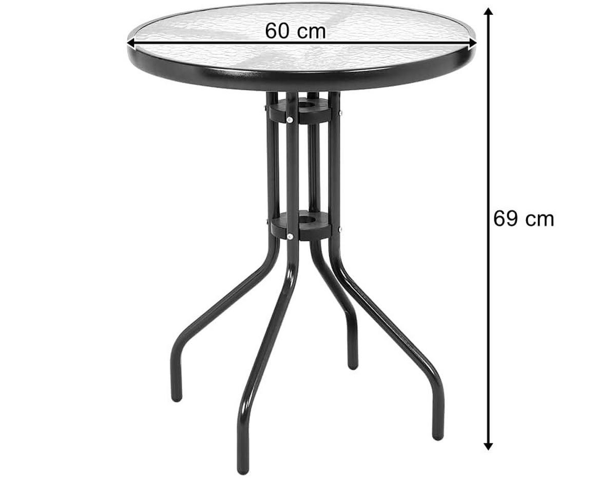 BALKONTISCH - Schwarz, Metall (60/60/69cm) - A2A Home