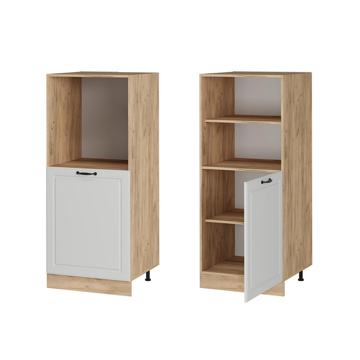 HERDUMBAUSCHRANK R-Line Weiß Landhaus 60 cm - Honigeiche/Weiß, Holzwerkstoff (60/143/57cm) - Vicco