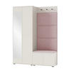 GARDEROBE Napoli 3 Kleiderschrank mit Polsterpaneelen Rosa - Beige/Rosa, Holzwerkstoff (140/189/40cm) - Jerpax