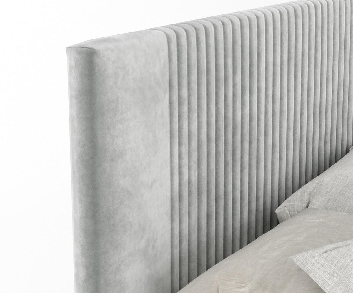 BOXSPRINGBETT Bergamo Hellgrau 200/200 cm - Hellgrau/Schwarz, Holz/Holzwerkstoff (200/200cm) - Maison de Reve