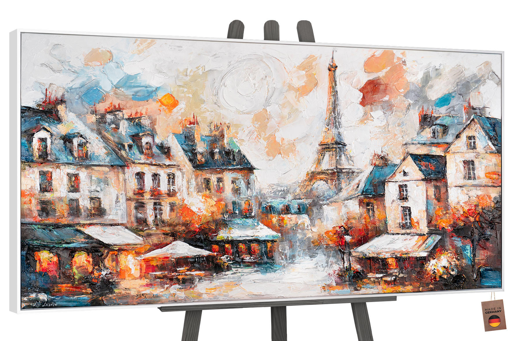 YS-art gallery Gemälde Weiß 120x60 cm