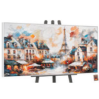 GEMÄLDE Die Gemütlichkeit von Paris Schattenfugenrahmen Weiß 120x60 cm - Weiß, Holz (120/60cm) - YS-art gallery