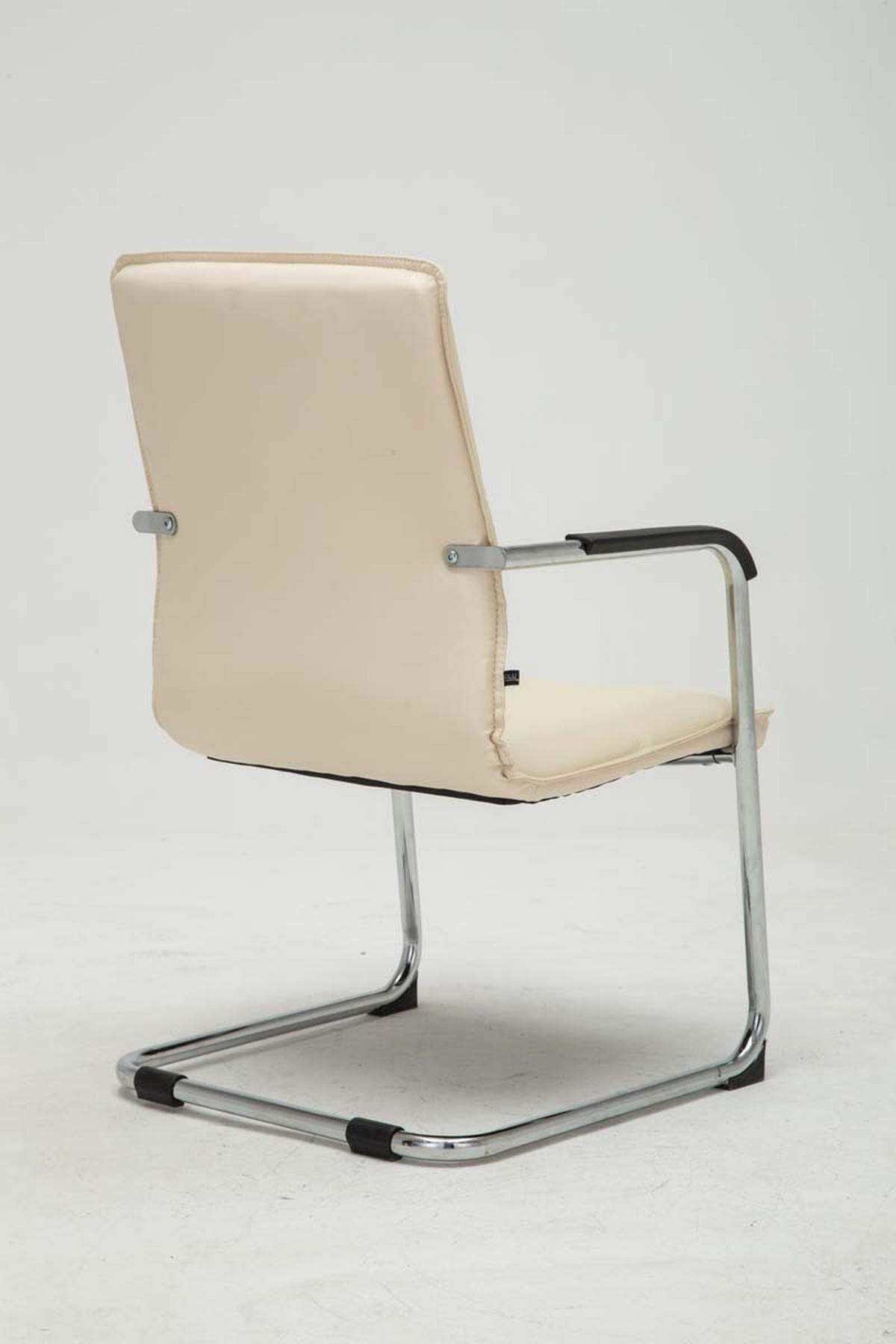 BESUCHERSTUHL 2er-Set SEATTLE 92x56x60 cm Creme Kunstleder - Creme, Leder/Metall (56/92/60cm) - DELUKE