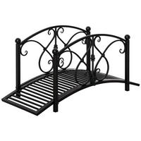 GARTENBRÜCKE DE-18861 102 cm, mit Geländern Schwarz - Schwarz, Metall (102/48/49cm) - ComfortXL
