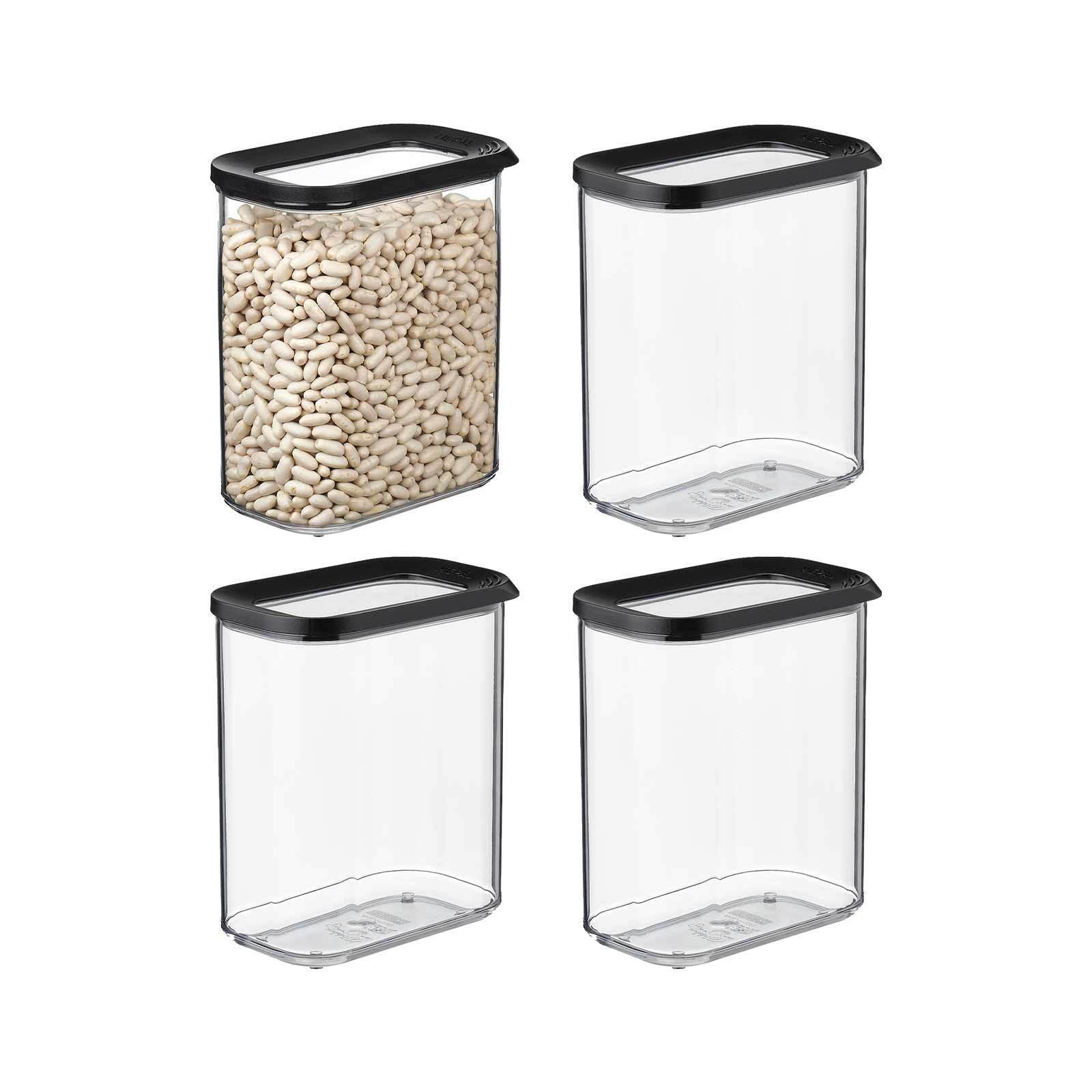 VORRATSDOSEN Modula schwarz 1500 ml 4er Set - Schwarz, Kunststoff (9/16.8/14.4cm) - Mepal