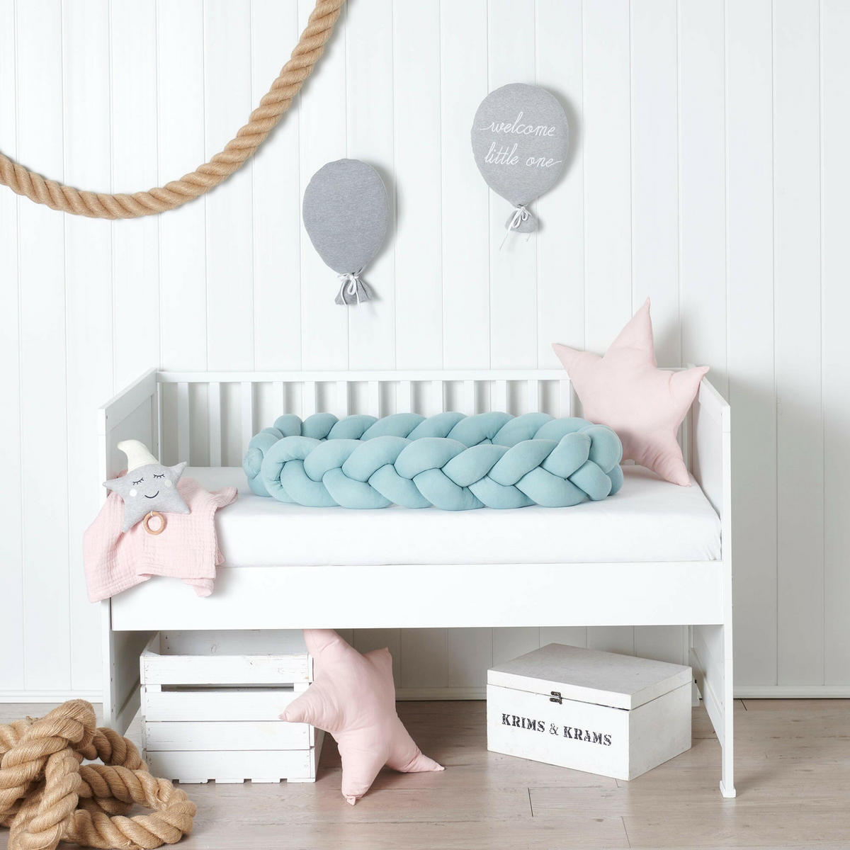 KISSEN Ballon "Welcome Little One" Grau - Grau, Textil (30/25cm) - nordic coast company