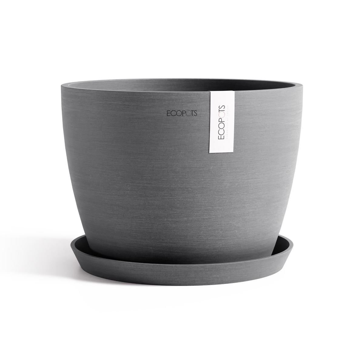 BLUMENTOPF Stockholm Grau - Grau, Kunststoff (31/23.5cm) - Ecopots