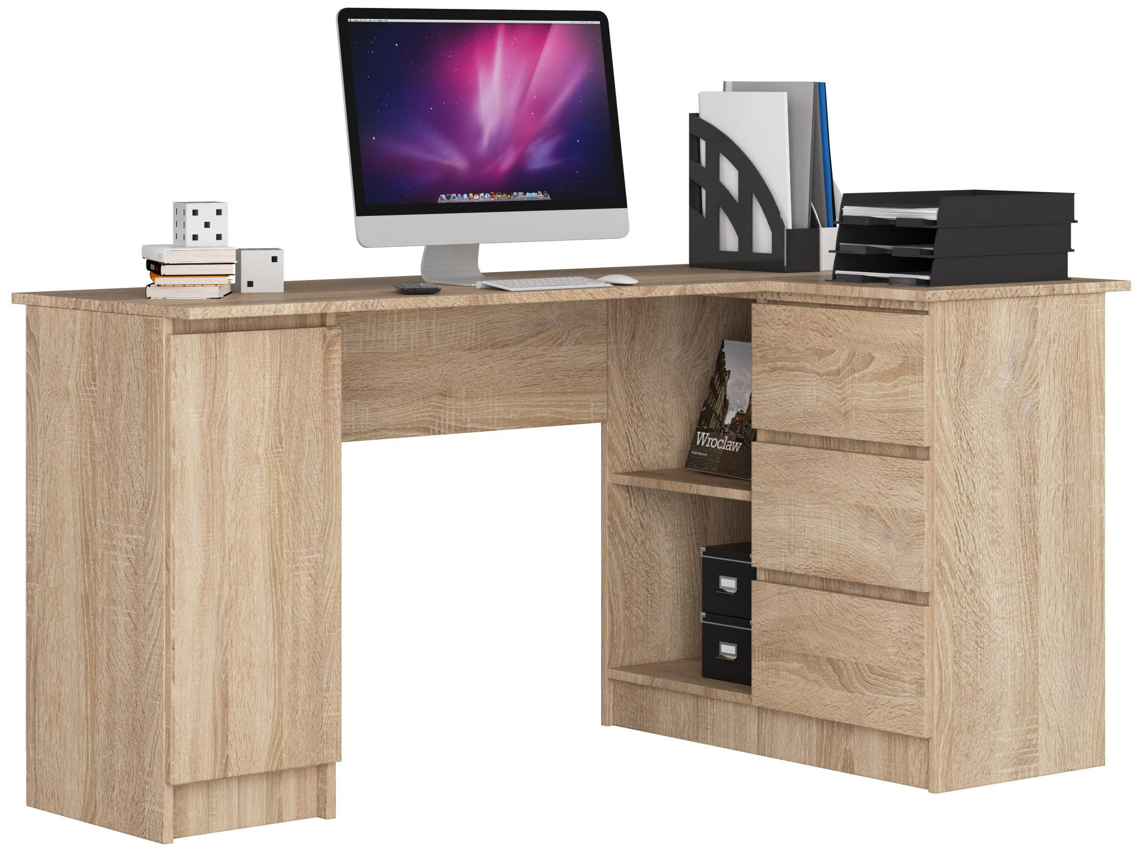 Akord Eckschreibtisch Sonoma Eiche 155x77x85 cm