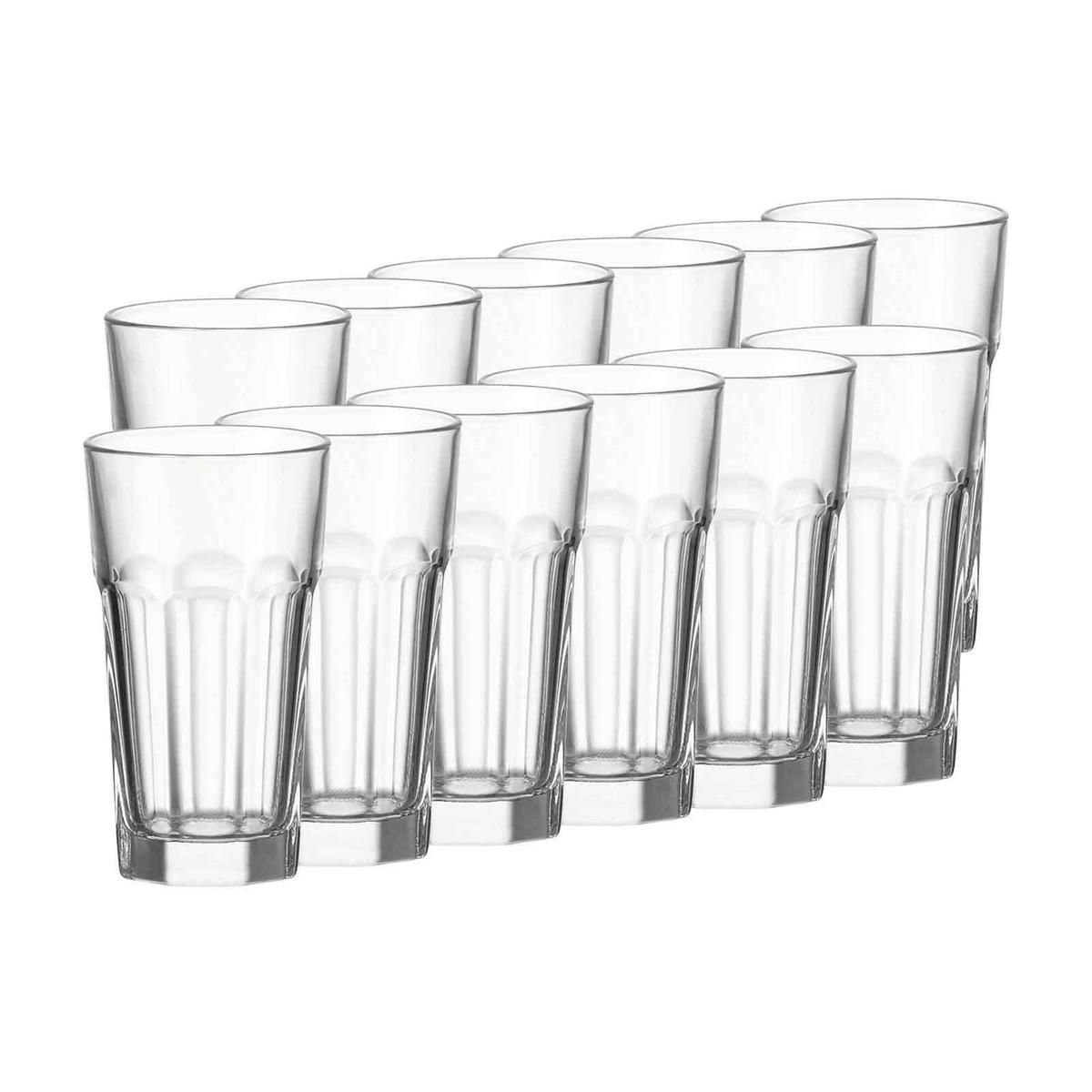LONGDRINKGLÄSER Rock transparent 340 ml 12er Set - Transparent, Glas (0.34L) - Leonardo Living