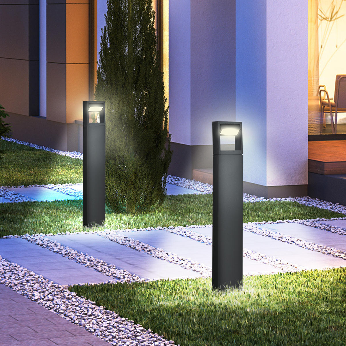 GARTENLAMPE, Aluminium, Dunkelgrau - Dunkelgrau, Metall (16/5/90cm) - Outsunny