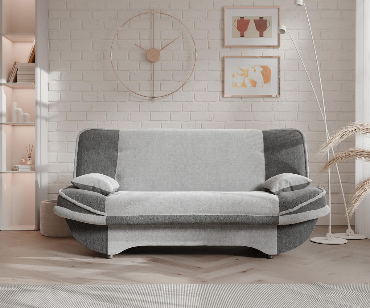 SCHLAFSOFA ORLIN mit Bettkasten Dunkelgrau/Hellgrau - Dunkelgrau, Holzwerkstoff/Kunststoff (200/85/90cm) - Idohome