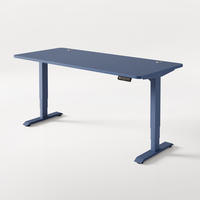 SCHREIBTISCH Elektrisch Höhenverstellbarer HomePro 180x80cm Blau/Blau mit Memory-Funktion, Anti-Kollisions Technologie - Blau, Holzwerkstoff (80/180/62cm) - Desktronic