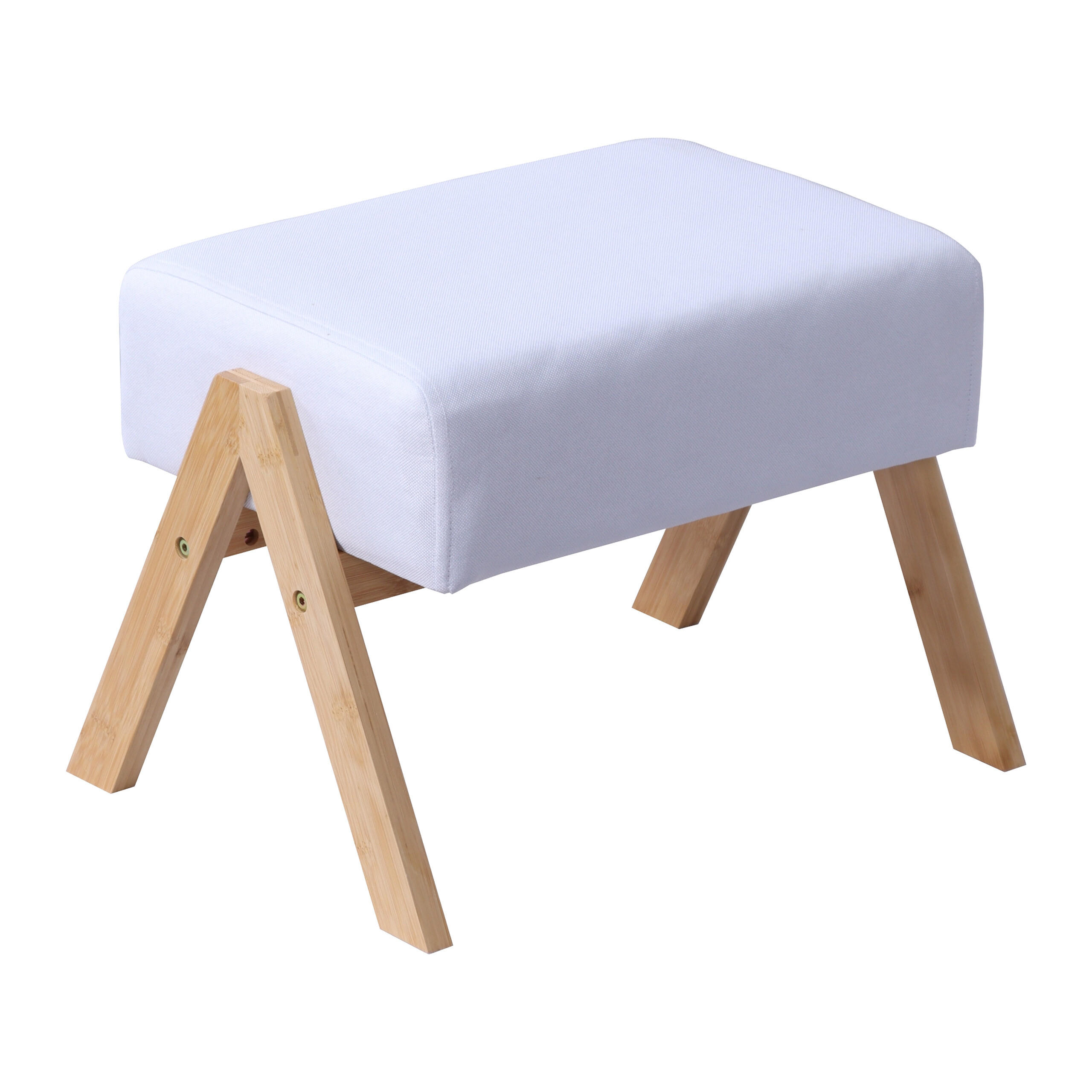 Relaxdays PODNOŽKA Krémová bambus látka 30 cm