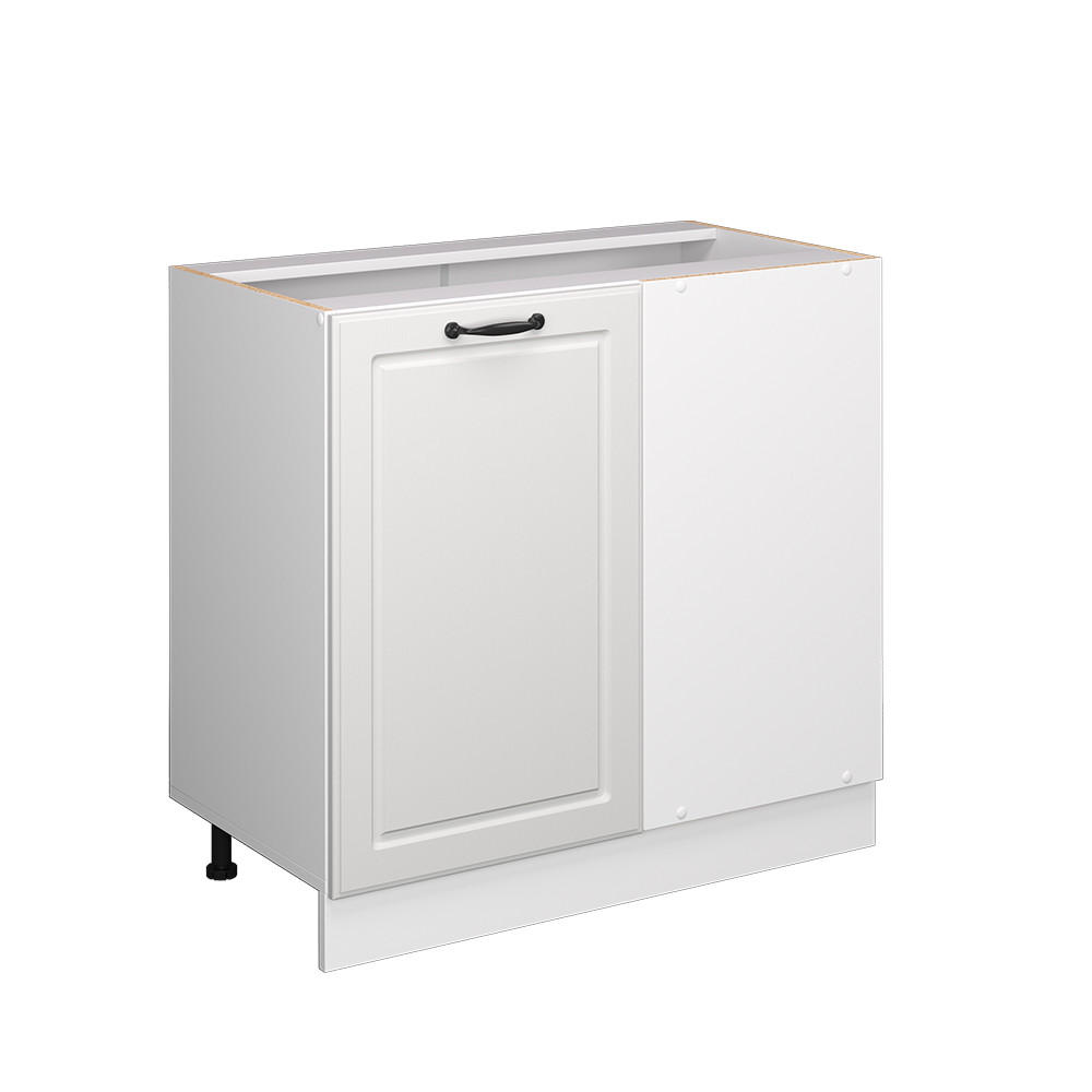 ECKUNTERSCHRANK R-Line Weiß Landhaus 86 cm ohne AP - Creme/Weiß, Holzwerkstoff (86/81.6/46cm) - Vicco