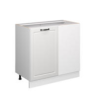 ECKUNTERSCHRANK R-Line Weiß Landhaus 86 cm ohne AP - Weiß, Holzwerkstoff (86/81.6/46cm) - Vicco
