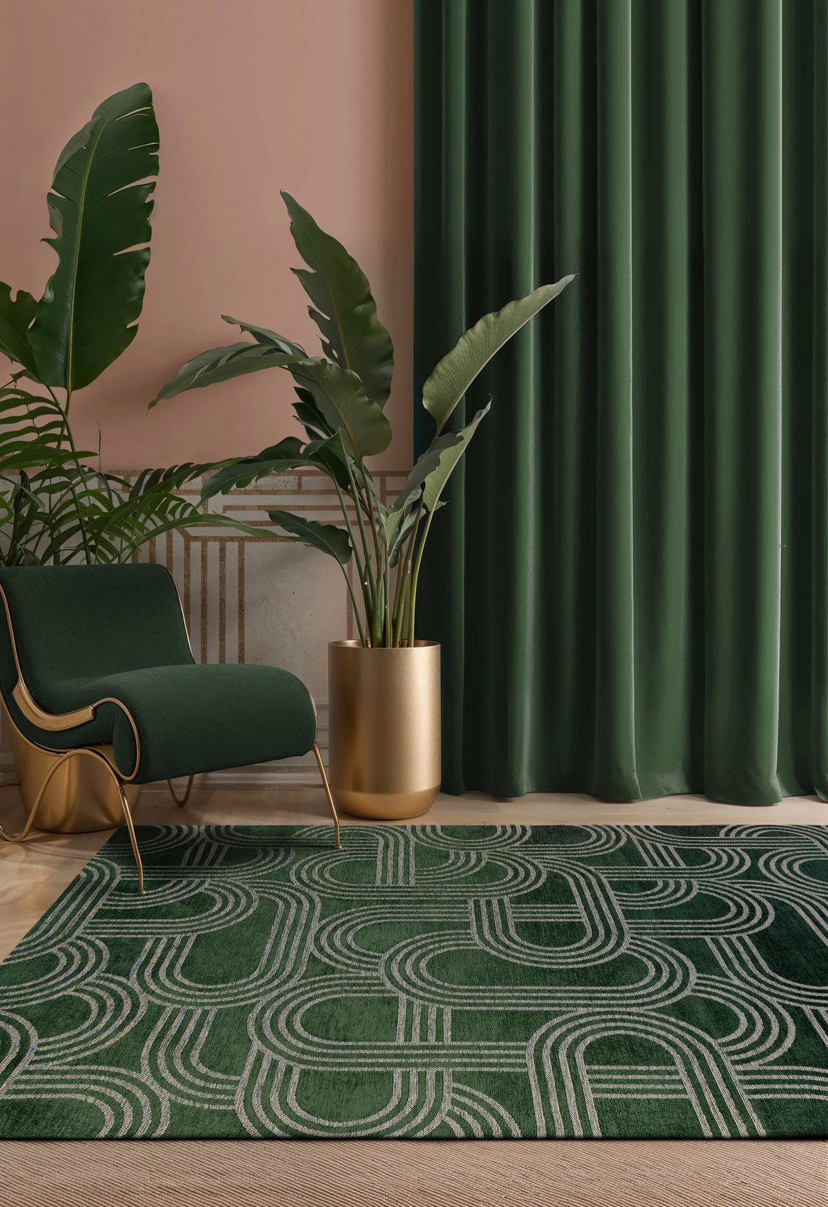 TEPPICH modern Flachgewebe FEVER Grün 240 x 340 cm - Grün, Textil (240/340cm) - Novatrend